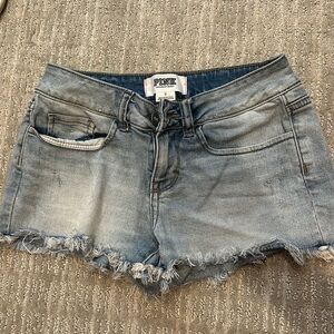 Pink denim shorts